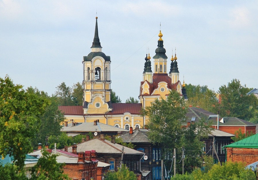 Церковь Воскресения Христова, Томск (Томск, город, Томская область). общий вид в ландшафте, Вид со смотровой площадки Музея истории Томска