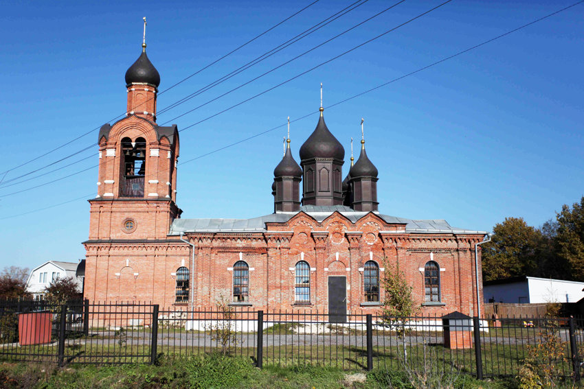 Церковь Покрова Пресвятой Богородицы, Боршева (Раменский район и гг. Бронницы, Жуковский, Московская область). общий вид в ландшафте