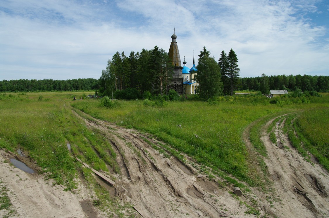 Церковь Рождества Христова, Большая Шалга, урочище (Каргопольский район, Архангельская область). общий вид в ландшафте