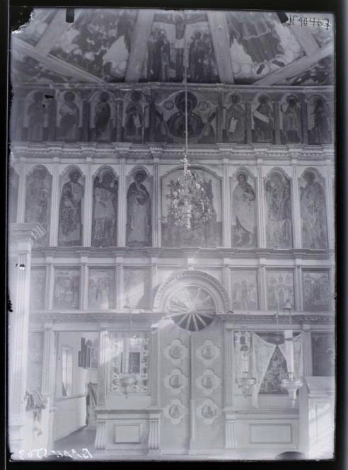 Большая Шалга, урочище. Церковь Рождества Христова. архивная фотография, Иконостас. Фото 1932 г.