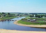 Собор Успения Пресвятой Богородицы, С. М. Прокудин-Горский. г. Зубцов. Волжская и Вазузская стороны с мостом через Волгу. Лето 1910 года. реставратор: Прохоров Сергей http://prokudin-gorskiy.ru/image.php?ID=524<br>, Зубцов, Зубцовский район, Тверская область