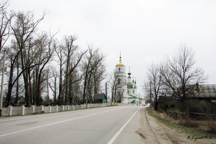 Церковь Троицы Живоначальной, Хотеичи (Орехово-Зуевский городской округ, Московская область). общий вид в ландшафте