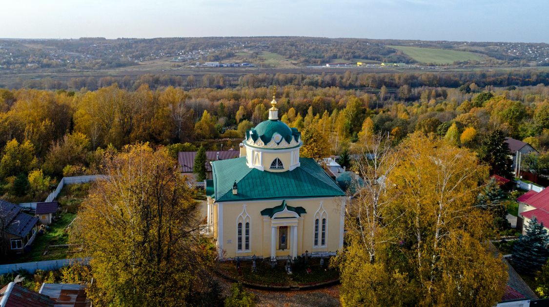 Яхрома. Церковь Вознесения Господня в Перемилове. общий вид в ландшафте