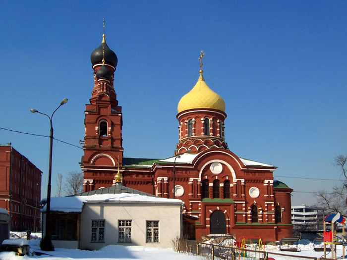 Ново-Алексеевский женский монастырь. Церковь Всех Святых, Красносельский (Центральный административный округ (ЦАО), г. Москва). общий вид в ландшафте