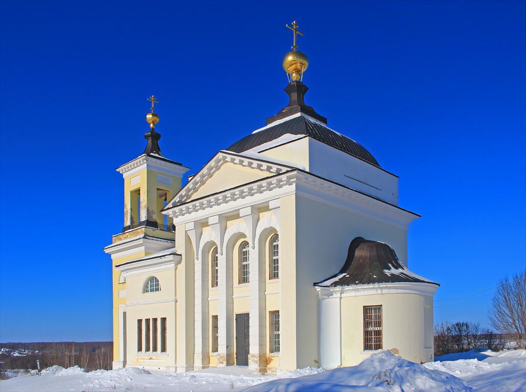Церковь Успения Пресвятой Богородицы, Ермолово (Касимовский район и г. Касимов, Рязанская область). фасады, Вид с юго-востока