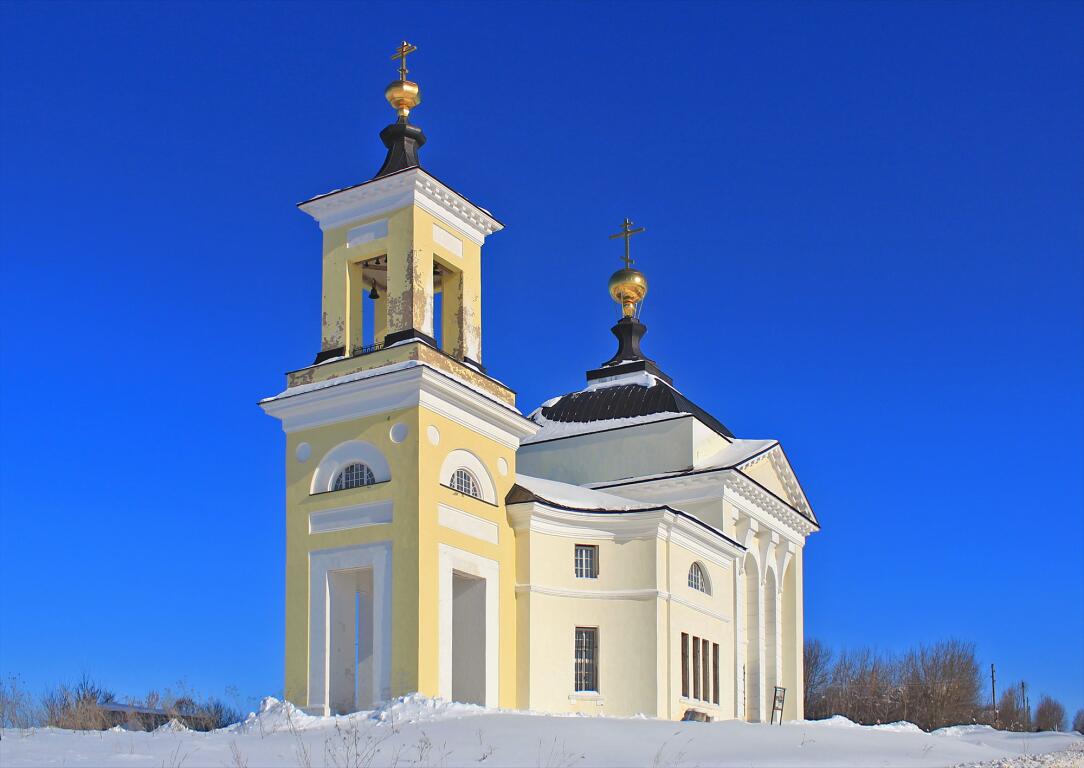 Церковь Успения Пресвятой Богородицы, Ермолово (Касимовский район и г. Касимов, Рязанская область). фасады, Вид с юго-запада