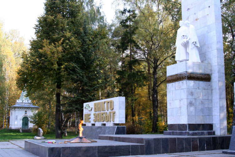Часовня Феодора Стратилата на старом городском кладбище, Кострома (Кострома, город, Костромская область). общий вид в ландшафте