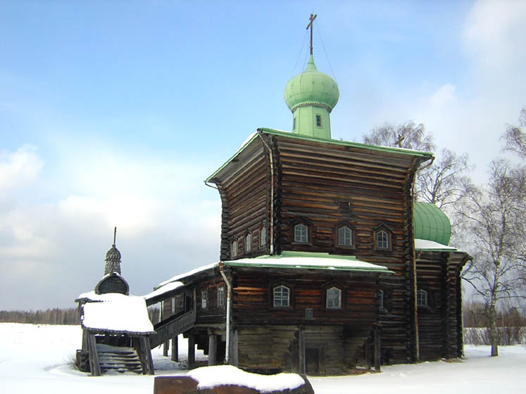 Нижний Починок. Церковь Николая Чудотворца. общий вид в ландшафте