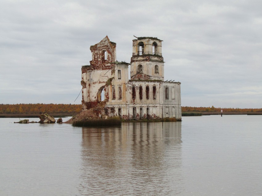 Крохино (акватория Шекснинского водохранилища). Церковь Рождества Христова. фасады, вид с северо-востока