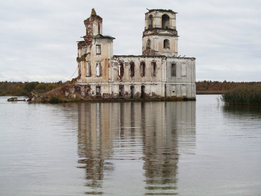 Церковь Рождества Христова, Крохино (акватория Шекснинского водохранилища) (Белозерский район, Вологодская область). фасады, вид с севера