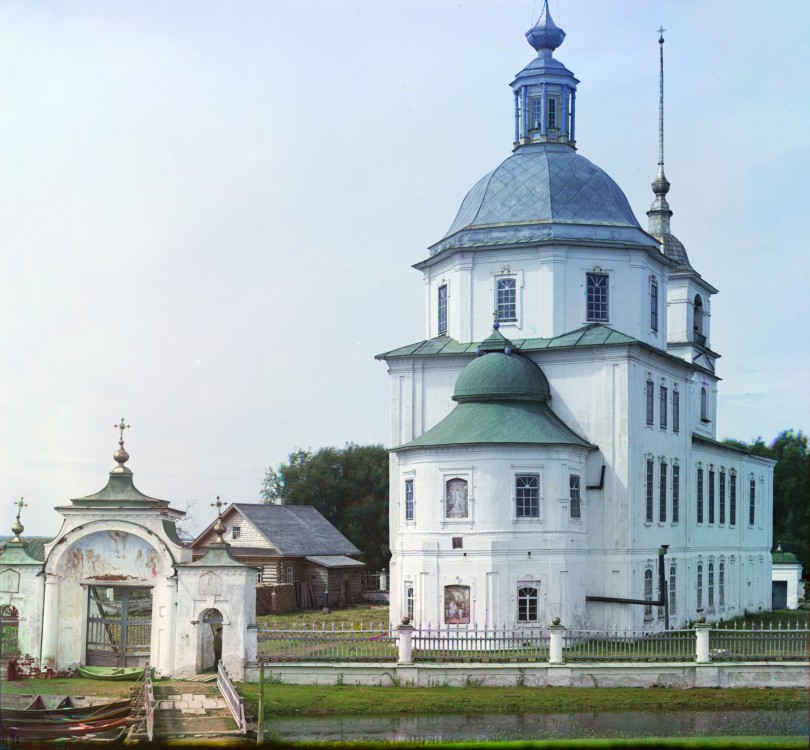 Церковь Рождества Христова, Крохино (акватория Шекснинского водохранилища) (Белозерский район, Вологодская область). архивная фотография, Фотография С.М. Прокудина-Горского, 1909 г. Источник - сайт проекта Наследие Прокудина-Горского. Реставратор В. Ратников