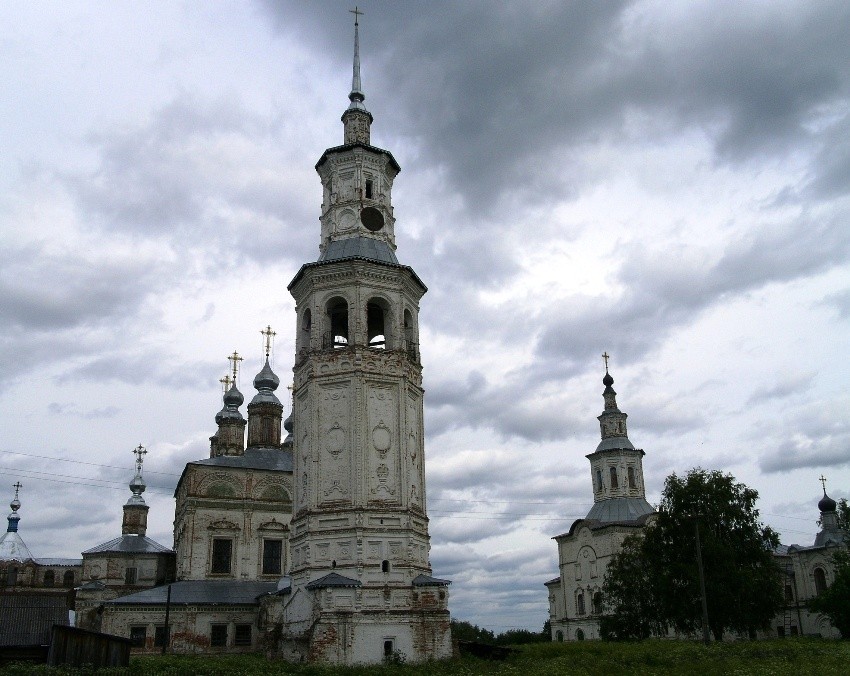 Лальск. Ансамбль Воскресенского собора с колокольней и Благовещенской церкви. фасады, вид с северо-запада