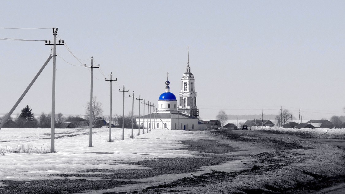 Церковь Рождества Пресвятой Богородицы, Подолец (Гаврилово-Посадский район, Ивановская область). художественные фотографии, Панорама общего характера