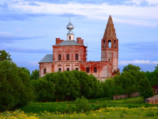 Церковь Иоакима и Анны, Шекшово (Гаврилово-Посадский район, Ивановская область). общий вид в ландшафте