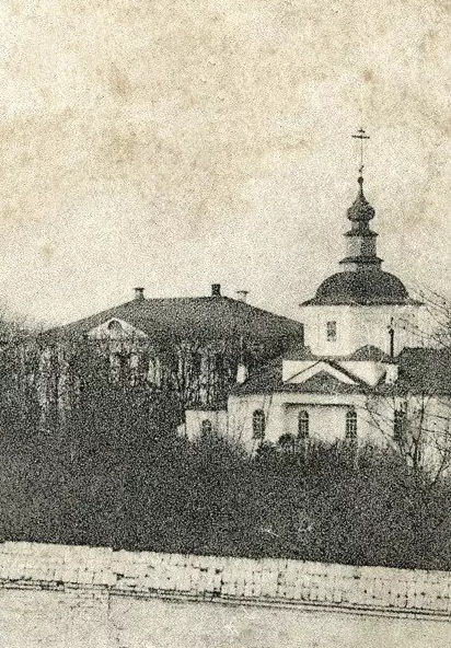 Всехсвятская надвратная церковь. Начало XX в., архивная фотография. Благовещенский монастырь. Церковь Всех Святых, Вязники (Вязниковский район, Владимирская область)