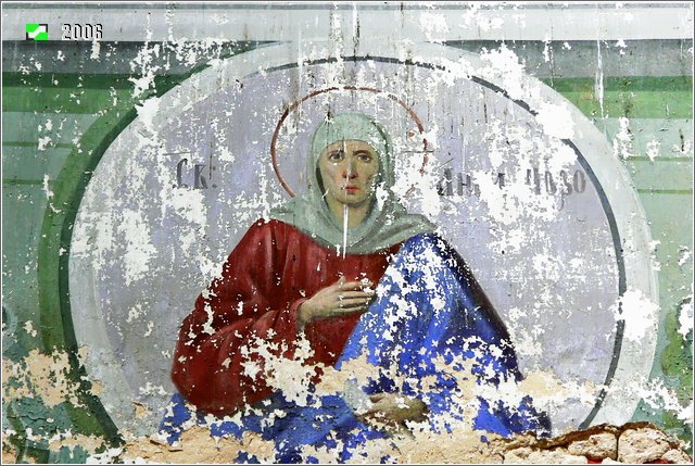 Церковь Казанской иконы Божией Матери, Овсянниково (Ковровский район и г. Ковров, Владимирская область). интерьер и убранство, Фрагмент росписей северной стены основного объема в интерьере