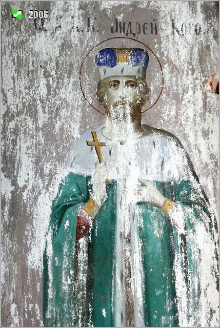 Церковь Казанской иконы Божией Матери, Овсянниково (Ковровский район и г. Ковров, Владимирская область). интерьер и убранство, Южная стена основного объема в интерьере, фрагмент оконного откоса с фресковыми росписями