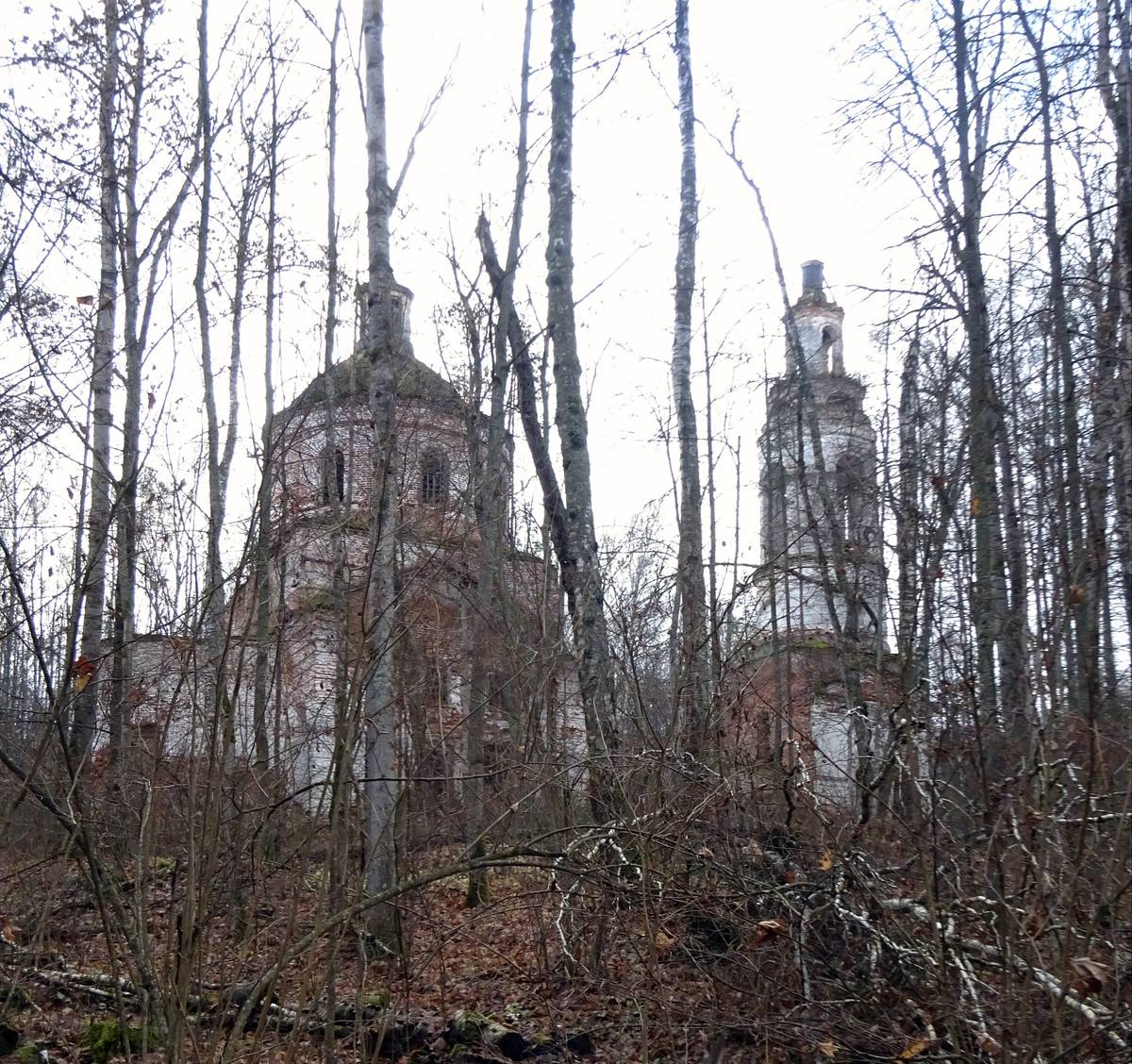 Северная сторона фасада (со стороны Клязьмы)., фасады. Церковь Преображения Господня, Погост Венец (Ковровский район и г. Ковров, Владимирская область)