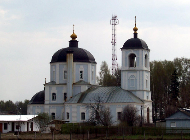 Васютино. Церковь Николая Чудотворца. фасады, вид с северо-западной окраины села		      