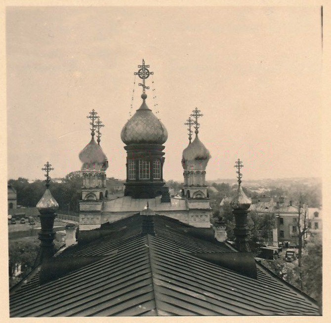 Гродно. Кафедральный собор Покрова Пресвятой Богородицы. архивная фотография, Вид с колокольни на главки. Фото 1941 г. с аукциона e-bay.de