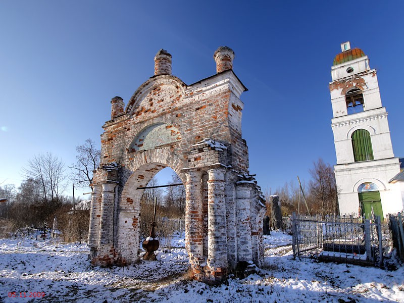 Церковь Тихвинской иконы Божией Матери, Павлово (Борисоглебский район, Ярославская область). фасады, Южные Ворота