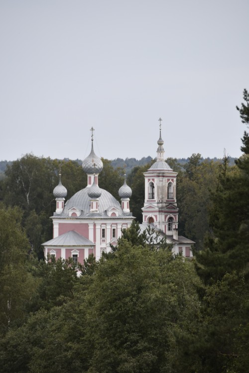 Церковь Андрея Стратилата, Андреевское на Лиге (Борисоглебский район, Ярославская область). общий вид в ландшафте