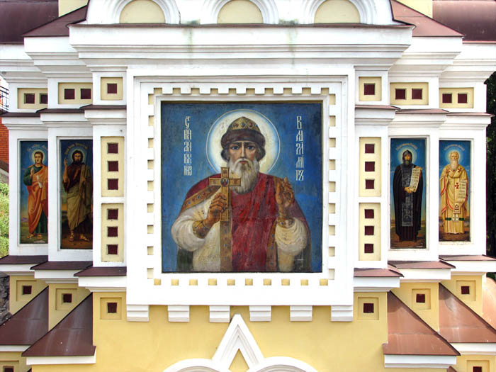 Часовня Спаса Нерукотворного Образа, Велетень (Спасов Скит) (Чугуевский район, Украина, Харьковская область). архитектурные детали, Росписи северного фасада часовни