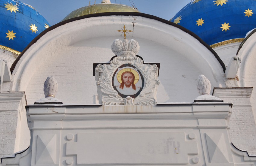Троице-Сергиева Лавра. Собор Успения Пресвятой Богородицы, Сергиев Посад (Сергиево-Посадский городской округ, Московская область). архитектурные детали, Наружная роспись: 