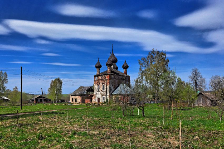 Церковь Воскресения Христова, Григорцево (Нерехтский район, Костромская область). общий вид в ландшафте