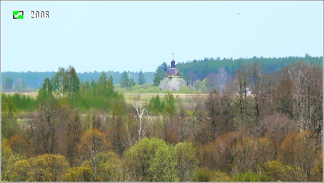 Дубенки. Церковь Рождества Христова. общий вид в ландшафте, Ландшафная панорама с юга