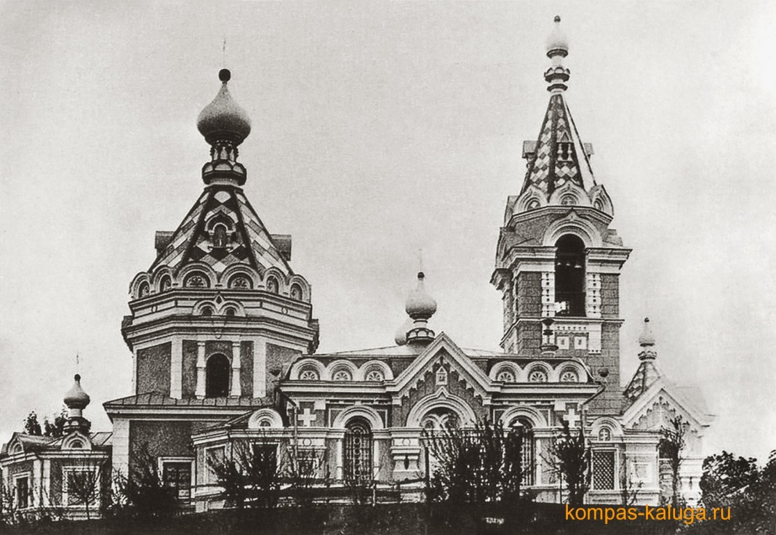 Церковь Воскресения Христова, Таруса (Тарусский район, Калужская область). архивная фотография, Вид с севера (источник - http://kompas-kaluga.ru/historyitem/12233/)