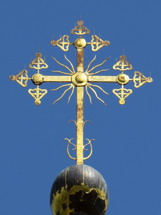 Церковь Воскресения Христова, Таруса (Тарусский район, Калужская область). архитектурные детали, Крест колокольни