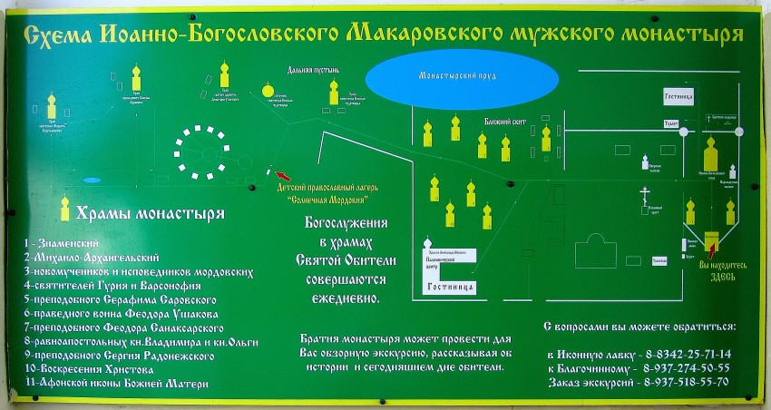 Иоанно-Богословский Макаровский мужской монастырь, Макаровка (Саранск, город, Республика Мордовия). дополнительная информация, Обновленная схема моастыря