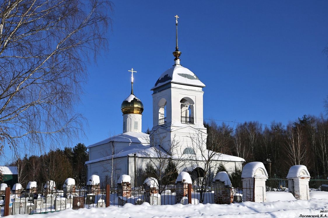 Церковь Преображения Господня, Спас-Беседа (Судогодский район, Владимирская область). общий вид в ландшафте