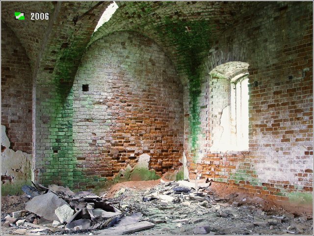 Церковь Иоанна Богослова, Демухино (Замаричье) (Судогодский район, Владимирская область). интерьер и убранство, Интерьер трапезной, вид на северо-западный угол