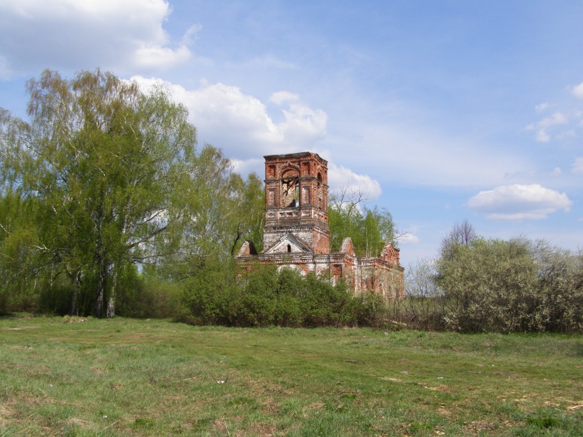 Демухино (Замаричье). Церковь Иоанна Богослова. общий вид в ландшафте