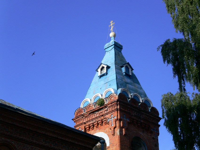 Церковь Николая Чудотворца, Передоль (Жуковский район, Калужская область). архитектурные детали, завершение колокольни, вид с северо-востока
