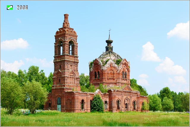 Церковь. Иоанна Предтечи, Куземский Погост (Скрипино)(Малоугрюмово) (Меленковский район, Владимирская область). фасады, Вид с юго-запада