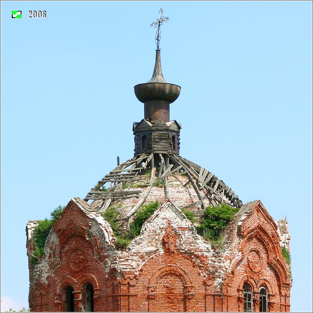 Церковь. Иоанна Предтечи, Куземский Погост (Скрипино)(Малоугрюмово) (Меленковский район, Владимирская область). архитектурные детали, Завершение восьмерика основного объёма