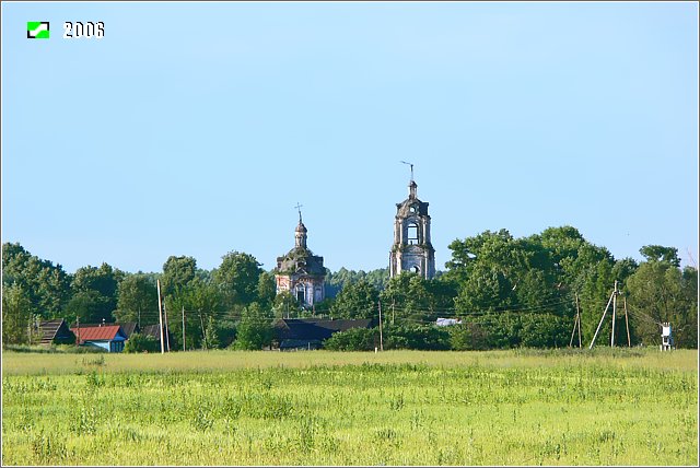 Церковь Спаса Нерукотворного Образа, Никулино (Селивановский район, Владимирская область). общий вид в ландшафте, Общий вид с севера