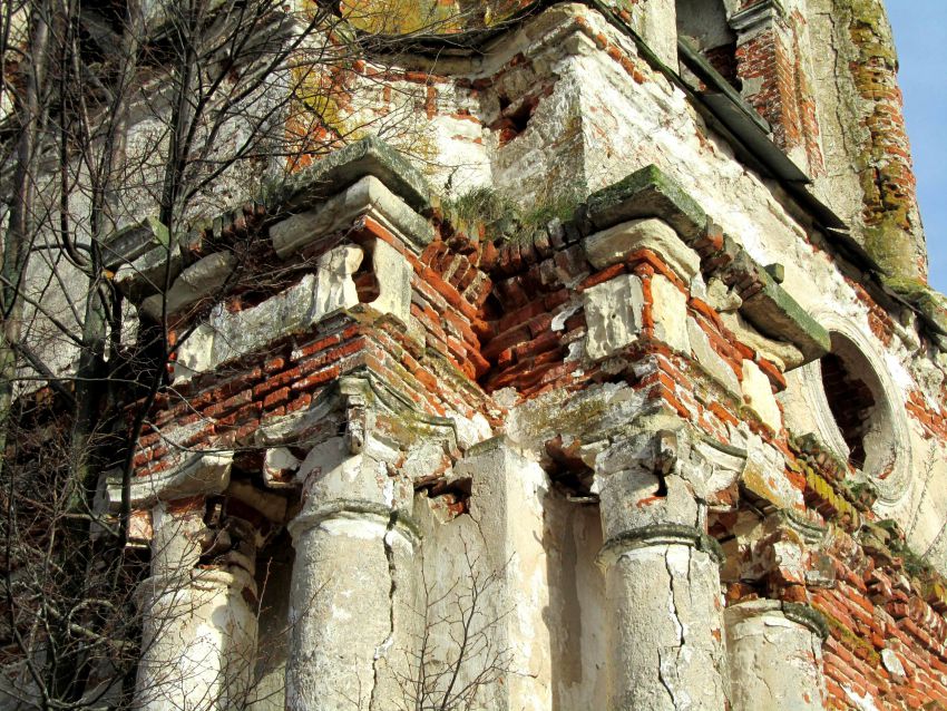 Церковь Спаса Нерукотворного Образа, Никулино (Селивановский район, Владимирская область). архитектурные детали, декор колокольни, юго-западная часть