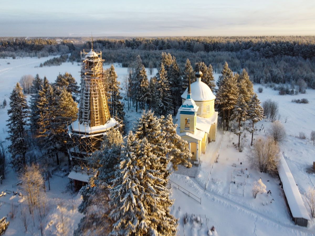 Храмовый комплекс. Церкви Рождества Христова и Покрова Пресвятой Богородицы, Большая Шалга, урочище (Каргопольский район, Архангельская область). фасады