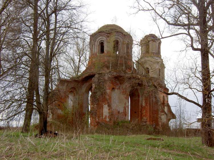 Казариново. Церковь Никиты мученика. общий вид в ландшафте