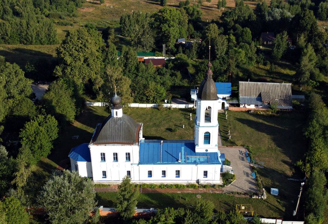 Дмитриевский Погост. Церковь Успения Пресвятой Богородицы. общий вид в ландшафте