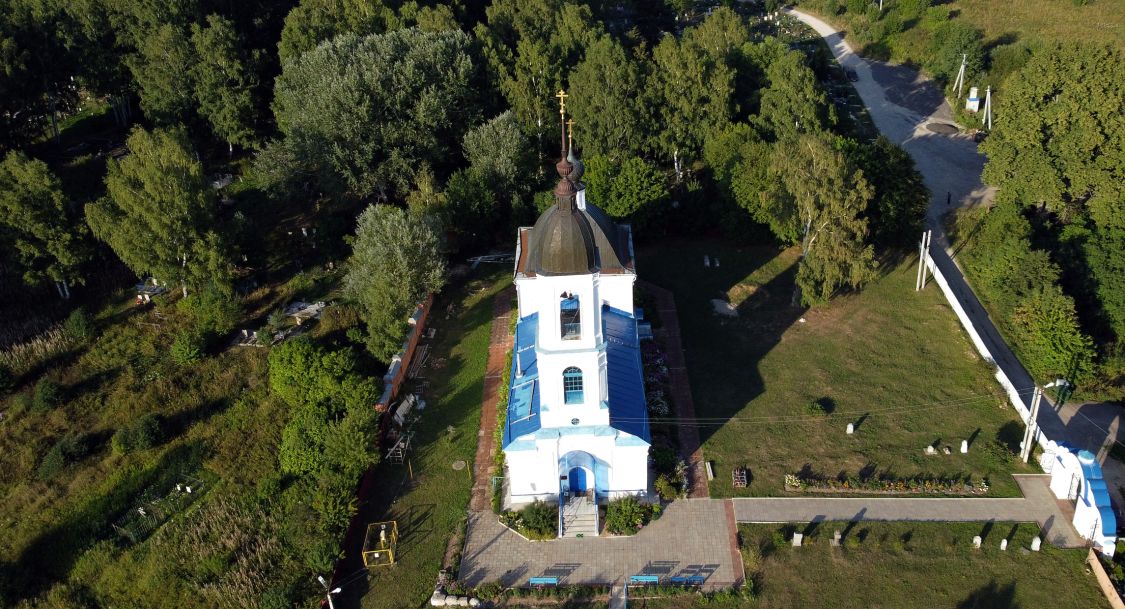 Дмитриевский Погост. Церковь Успения Пресвятой Богородицы. общий вид в ландшафте