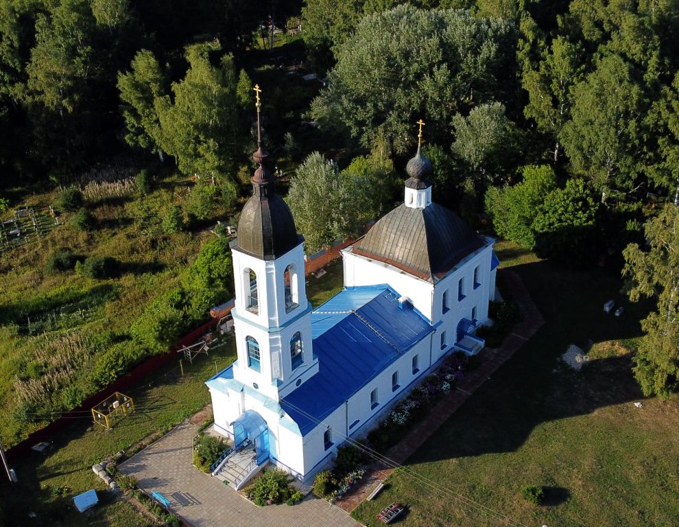 Дмитриевский Погост. Церковь Успения Пресвятой Богородицы. общий вид в ландшафте