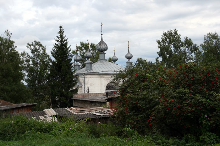 Сусанино. Церковь Покрова Пресвятой Богородицы. общий вид в ландшафте