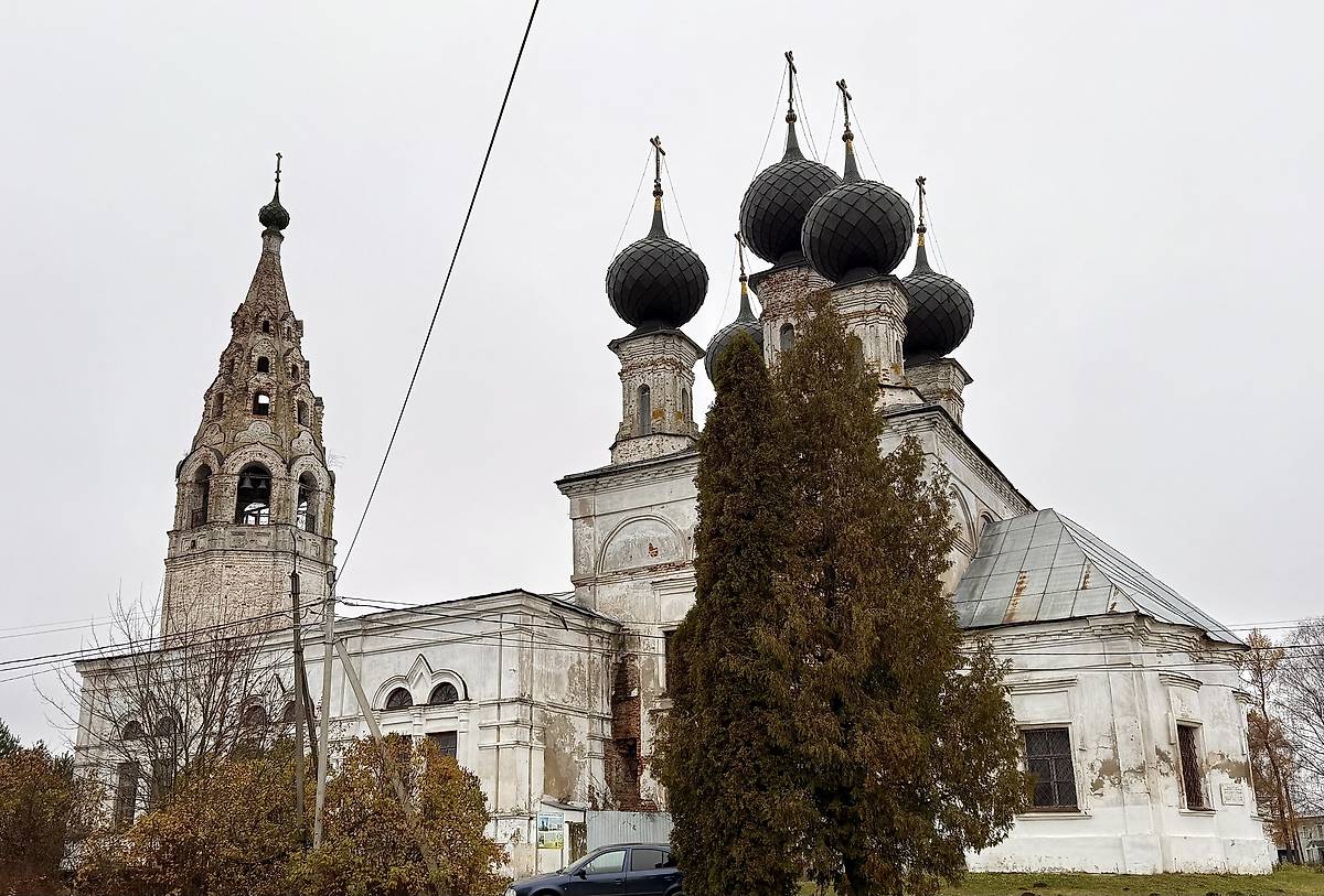 Южный фасад, фасады. Церковь Воскресения Христова, Сусанино (Сусанинский район, Костромская область)