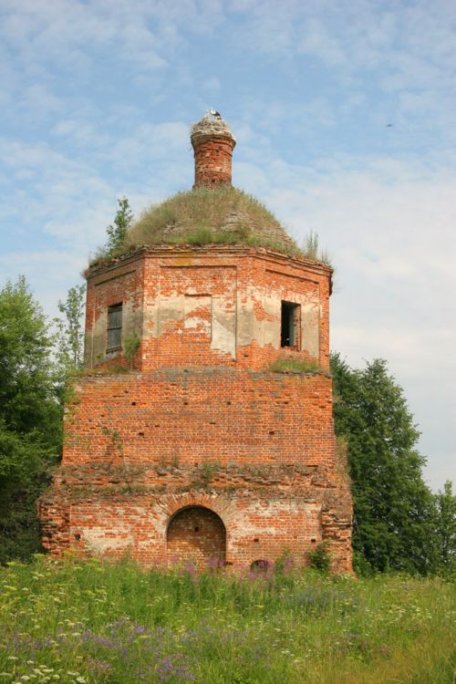 Клетино. Церковь Космы и Дамиана. фасады, Вид с запада