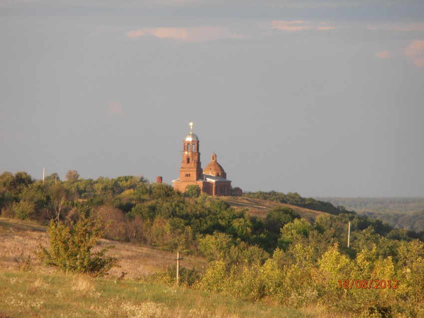 Бобров. Церковь Покрова Пресвятой Богородицы. общий вид в ландшафте